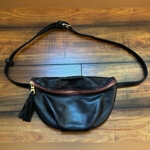 Parker Clay Soto Black Leather Fanny Waist Belt Bag